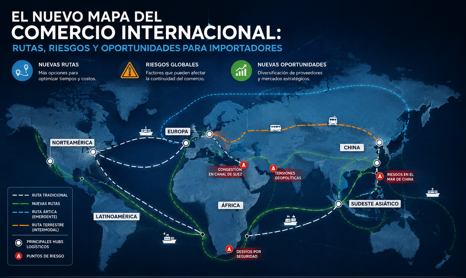 El nuevo mapa del comercio internacional: principales hubs y puntos de riesgo que todo importador debe conocer